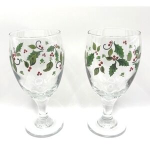 Anchor Hocking Christmas Holiday Mugs Set Of 2